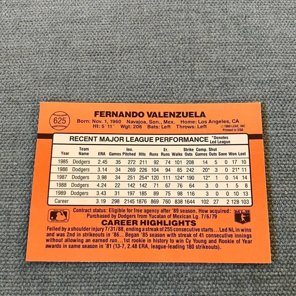 1990 Donruss Los Angeles Dodgers Baseball Card Trading Card